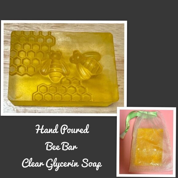 Hand Poured Bee Soap, Bee Glycerin Bar Soap - Picture 1 of 2